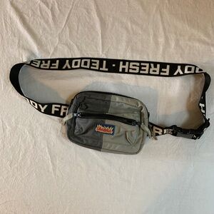 Teddy Fresh Gray Color Block Belt Bag Unisex Streetwear